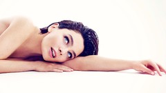 Woman blue eyes brunettes lying down turkish Nil Karaibrahimgil