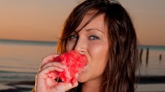 Woman blue eyes brunettes models Sophia E