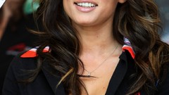 Woman blue eyes cleavage