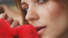 Woman blue eyes freckles models redheads Met-Art magazine Niki 