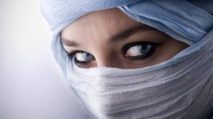Woman blue eyes hijab