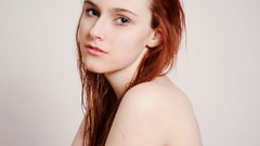 Woman blue eyes redheads Angela