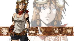 Woman blue eyes steampunk