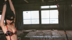 Woman bondage models blindfolds