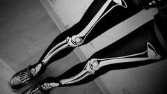 Woman Bones monochrome legs skeletons pantyhose body parts
