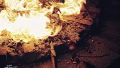 Woman bonfire artistic