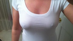Woman boobs no bra nipples through clothing selfpic selfshot
