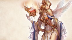 Woman Books wings artwork forsaken world video games fantasy 