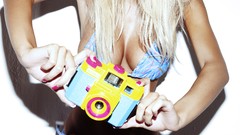 Woman British blondes models cleavage rhian sugden boobs 