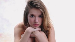 Woman brown brunettes Simple Background Met-Art magazine Yani A