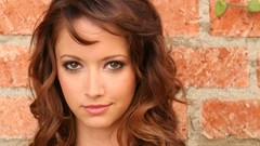 Woman brown eyes brunettes brick wall Taryn Southern