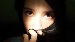 Woman brown eyes freckles