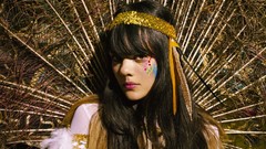 Woman brunettes bangs Bat for Lashes Natasha Khan