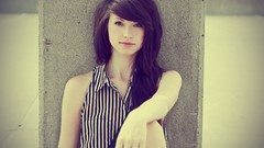 Woman brunettes bangs Taylor Penshorn