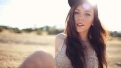 Woman brunettes baseball caps