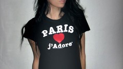 Woman brunettes boobs Russians Kerry Bradshow t shirt and undies