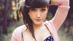 Woman brunettes bra forests portraits girls in nature Marta 