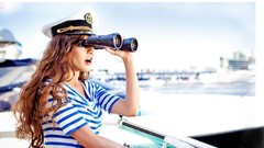 Woman brunettes dancers sailor uniforms Russians Anna 