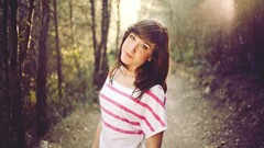 Woman brunettes forests portraits Marta Aragonés