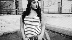 Woman brunettes grayscale pictorial Bekkah Herman