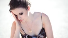 Woman brunettes hurt portraits