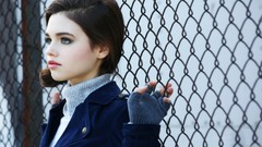 Woman brunettes india eisley Chain Link Fence