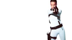 Woman brunettes lara croft catsuits Ann Van Elsen