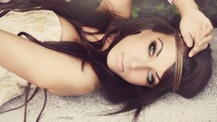 Woman brunettes lying down Ani Lorak