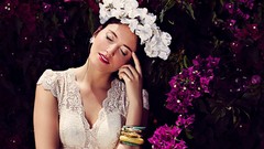 Woman brunettes models bougainvillea Morel Kdoshim