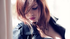 Woman brunettes models cleavage Topaz Arbell