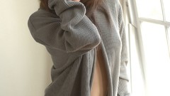 Woman brunettes models sweaters bellies Monica Girlfolio