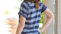 Woman brunettes models teen FTVGirls magazine yoga pants Allie 