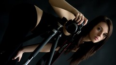 Woman brunettes models tripod Met-Art magazine Demi B