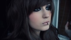 Woman brunettes piercings bangs Lolina Green