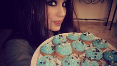 Woman brunettes piercings cupcakes Lolina Green Niky Macabre