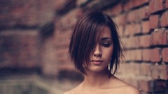 Woman brunettes portraits upscaled Rita Chan