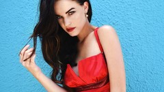 Woman brunettes red lipstick Lady In Red