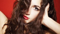 Woman brunettes red lipstick Maci Willie