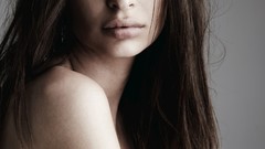 Woman brunettes Simple Background topless Emily Ratajkowski