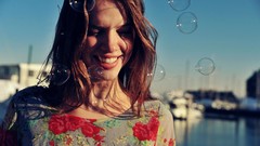 Woman bubbles brunettes models Emily Tebbetts Tessa Schaaf