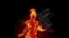 Woman burning headit