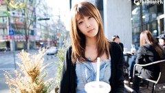 Woman cafe Korea asians bangs models Korean depth of field Heo 
