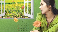 Woman Calendar asians Korean Han Ga In