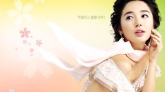 Woman Calendar shoulders asians scarfs models Korean Yoon Eun 