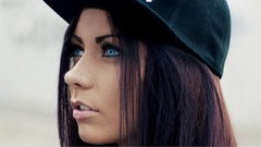 Woman caps blue eyes brunettes Danielle Mansutti