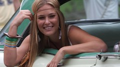 Woman cars blondes bracelets bandana smiling models headbands 