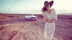 Woman cars dress hats natural outdoors complex magazine