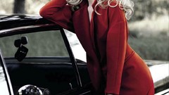 Woman cars fashion blondes models Italian fashion model Glamour 