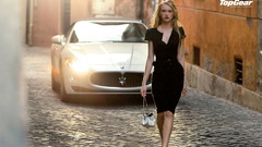 Woman cars handbag black dress girls with cars Maserati 