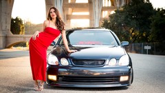 Woman cars lips brunettes boobs Melyssa Grace